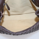 Bottega Veneta INTRECCIATO Shoulder Bag Leather Brown Gold 162117 Auth 207312V-10