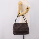 Bottega Veneta INTRECCIATO Shoulder Bag Leather Brown Gold 162117 Auth 207312V-25