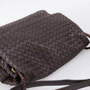 Bottega Veneta INTRECCIATO Shoulder Bag Leather Brown Gold 162117 Auth 207312V-6