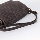 Bottega Veneta INTRECCIATO Shoulder Bag Leather Brown Gold 162117 Auth 207312V-7