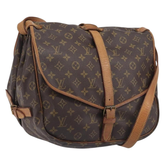LOUIS VUITTON Monogram Saumur 35 Shoulder Bag M42254 LV Auth 207313