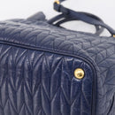 Miu Miu Matelasse Hand Bag Leather 2way Blue Gold Tone Auth 207315V-17