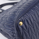 Miu Miu Matelasse Hand Bag Leather 2way Blue Gold Tone Auth 207315V-18