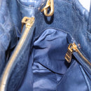 Miu Miu Matelasse Hand Bag Leather 2way Blue Gold Tone Auth 207315V-22