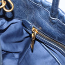 Miu Miu Matelasse Hand Bag Leather 2way Blue Gold Tone Auth 207315V-23
