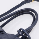 Miu Miu Matelasse Hand Bag Leather 2way Blue Gold Tone Auth 207315V-14