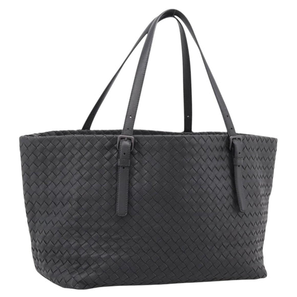 Bottega Veneta INTRECCIATO Shoulder Bag Leather Black Auth 207317SAV