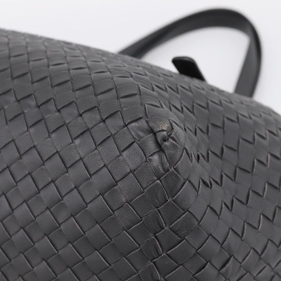 Bottega Veneta INTRECCIATO Shoulder Bag Leather Black Auth 207317SAV