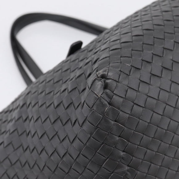 Bottega Veneta INTRECCIATO Shoulder Bag Leather Black Auth 207317SAV