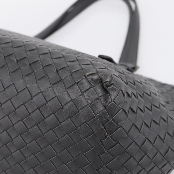 Bottega Veneta INTRECCIATO Shoulder Bag Leather Black Auth 207317SAV