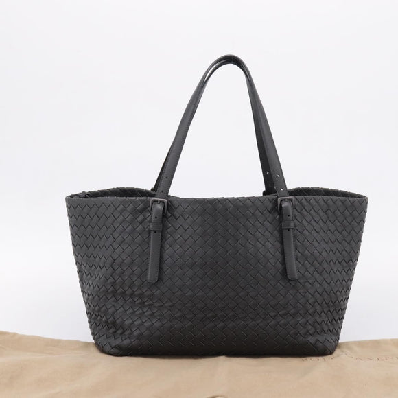Bottega Veneta INTRECCIATO Shoulder Bag Leather Black Auth 207317SAV