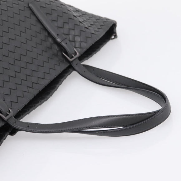Bottega Veneta INTRECCIATO Shoulder Bag Leather Black Auth 207317SAV