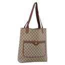 GUCCI GG Supreme Web Sherry Line Tote Bag PVC Beige Gold 39 02 003 Auth 207322-1