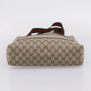 GUCCI GG Supreme Web Sherry Line Tote Bag PVC Beige Gold 39 02 003 Auth 207322-11