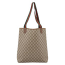 GUCCI GG Supreme Web Sherry Line Tote Bag PVC Beige Gold 39 02 003 Auth 207322-3