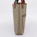 GUCCI GG Supreme Web Sherry Line Tote Bag PVC Beige Gold 39 02 003 Auth 207322-3