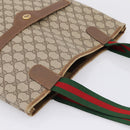 GUCCI GG Supreme Web Sherry Line Tote Bag PVC Beige Gold 39 02 003 Auth 207322-6