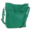 Bottega Veneta INTRECCIATO Shoulder Bag Leather Green Gold Tone Auth 207324V-1