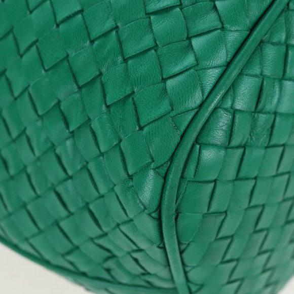 Bottega Veneta INTRECCIATO Shoulder Bag Leather Green Gold Tone Auth 207324V