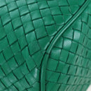 Bottega Veneta INTRECCIATO Shoulder Bag Leather Green Gold Tone Auth 207324V-13