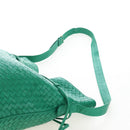 Bottega Veneta INTRECCIATO Shoulder Bag Leather Green Gold Tone Auth 207324V-9