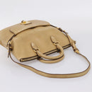Miu Miu Hand Bag Leather 2way Beige Gold Tone Auth 207325-11