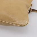 Miu Miu Hand Bag Leather 2way Beige Gold Tone Auth 207325-16