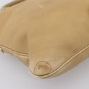Miu Miu Hand Bag Leather 2way Beige Gold Tone Auth 207325-17