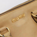 Miu Miu Hand Bag Leather 2way Beige Gold Tone Auth 207325-19
