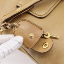 Miu Miu Hand Bag Leather 2way Beige Gold Tone Auth 207325-21