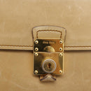 Miu Miu Hand Bag Leather 2way Beige Gold Tone Auth 207325-22