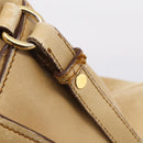 Miu Miu Hand Bag Leather 2way Beige Gold Tone Auth 207325-23