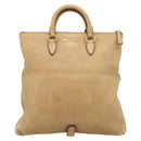 Miu Miu Hand Bag Leather 2way Beige Gold Tone Auth 207325-3