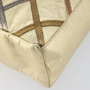 Bally Chain Shoulder Bag Leather Gold Auth 207326-12