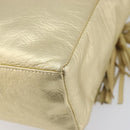 Bally Chain Shoulder Bag Leather Gold Auth 207326-13