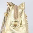 Bally Chain Shoulder Bag Leather Gold Auth 207326-15