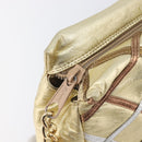 Bally Chain Shoulder Bag Leather Gold Auth 207326-17