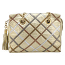 Bally Chain Shoulder Bag Leather Gold Auth 207326-13