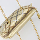 Bally Chain Shoulder Bag Leather Gold Auth 207326-6