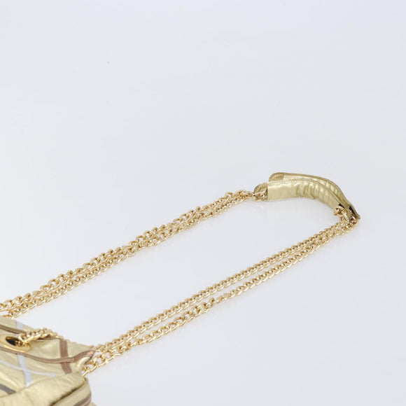 Bally Chain Shoulder Bag Leather Gold Auth 207326
