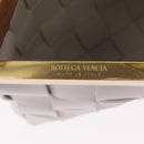 Bottega Veneta MAXI INTRECCIATO Clutch Bag Leather White Gold Auth 207327M-9