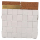 Bottega Veneta MAXI INTRECCIATO Clutch Bag Leather White Gold Auth 207327M-13