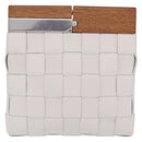 Bottega Veneta MAXI INTRECCIATO Clutch Bag Leather White Gold Auth 207327M-2