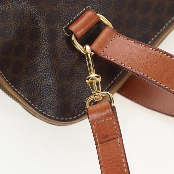 CELINE Macadam Hand Bag PVC 2way Brown Gold Tone Auth 207348V