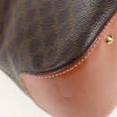 CELINE Macadam Hand Bag PVC 2way Brown Gold Tone Auth 207348V-17