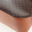CELINE Macadam Hand Bag PVC 2way Brown Gold Tone Auth 207348V-20