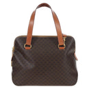 CELINE Macadam Hand Bag PVC 2way Brown Gold Tone Auth 207348V-13