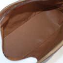 CELINE Macadam Hand Bag PVC 2way Brown Gold Tone Auth 207348V-11