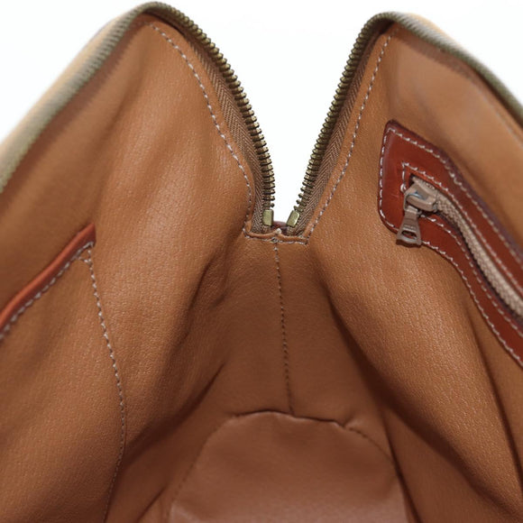 CELINE Macadam Hand Bag PVC 2way Brown Gold Tone Auth 207348V