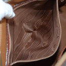 CELINE Macadam Hand Bag PVC 2way Brown Gold Tone Auth 207348V-27
